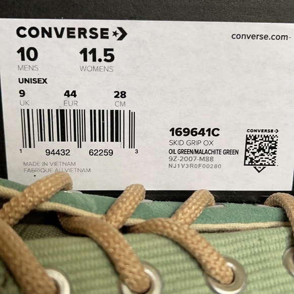 Converse Skid Grip OX Oil Green/Malachite Green MEN`S - Picture 16 of 16